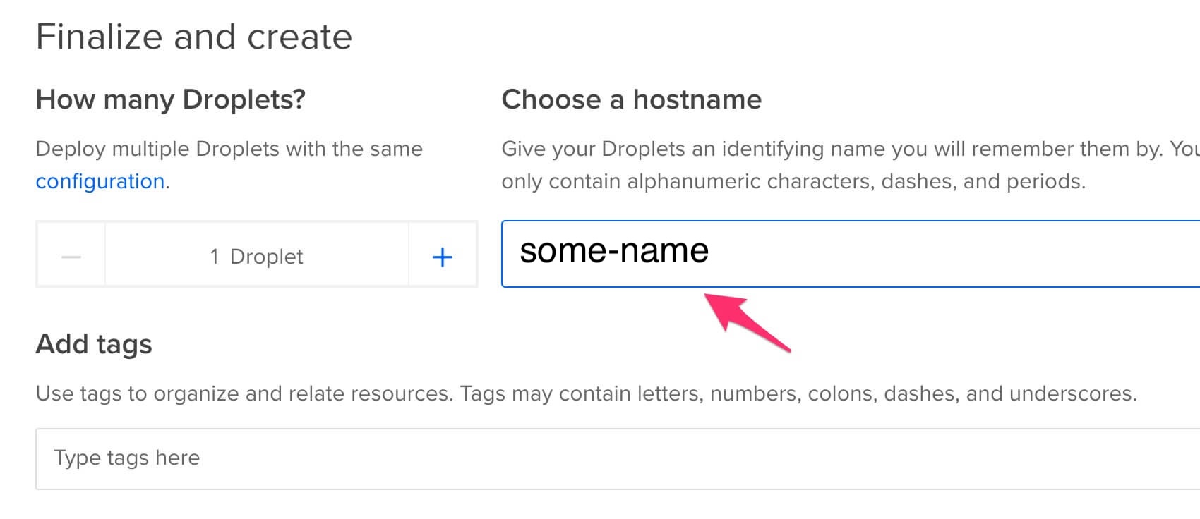 Droplet name