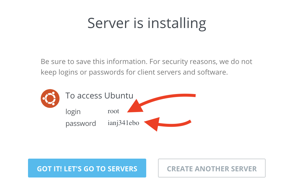Server Login and Password
